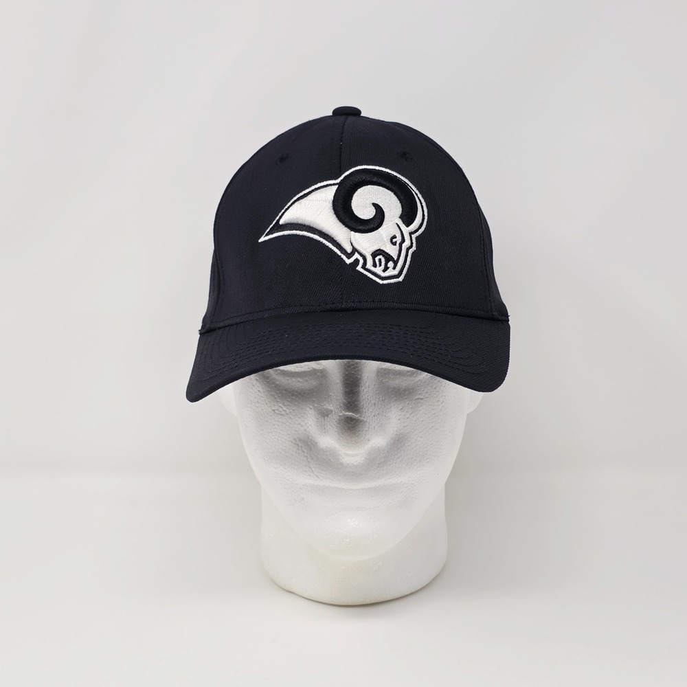 Rebook Los Angeles Rams‎ NFL Hat Cap Flex Fit Onfield Black White Logo OSFM
